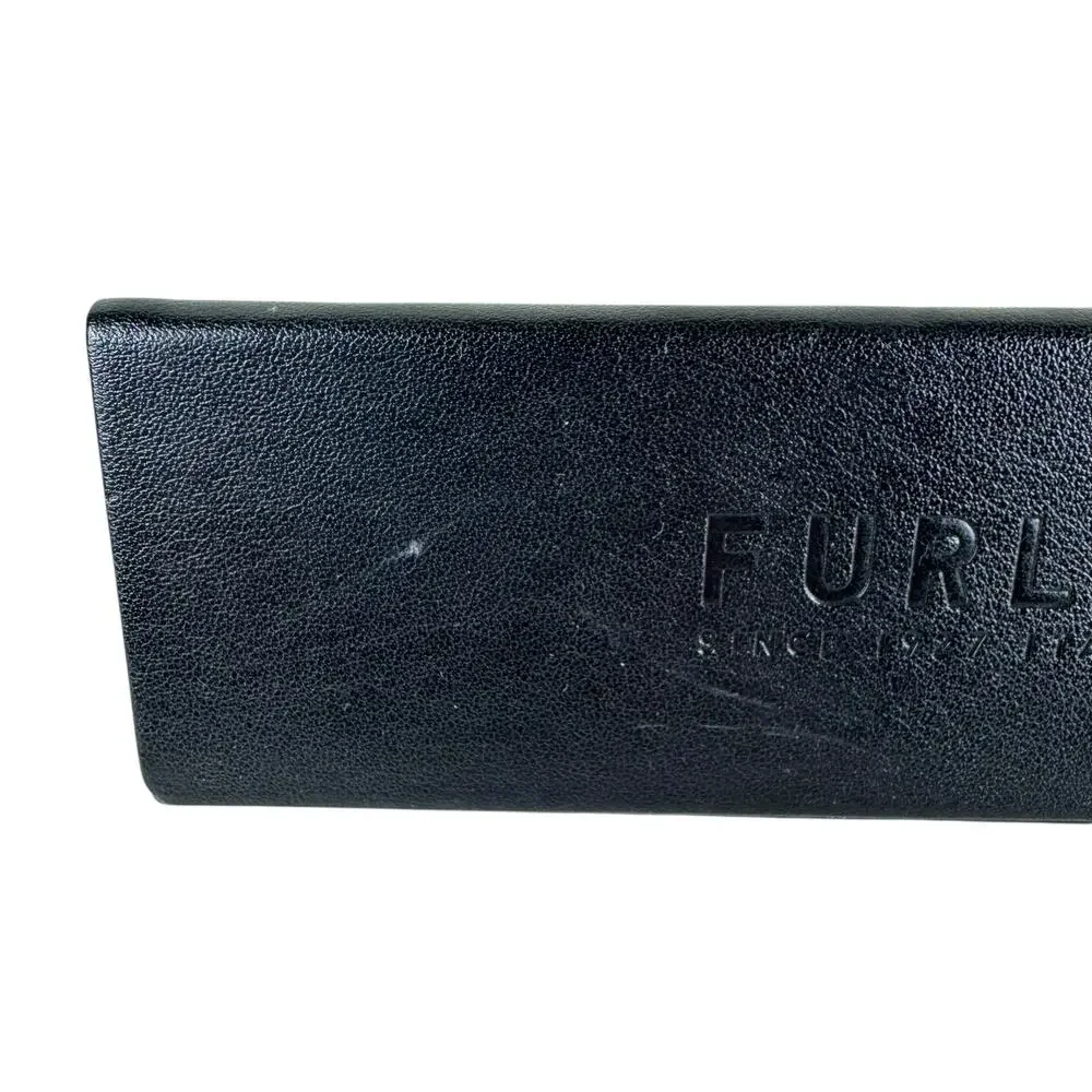 Furla Black Triangular Collapsible Lined Magnetic Closure Eyeglass Case